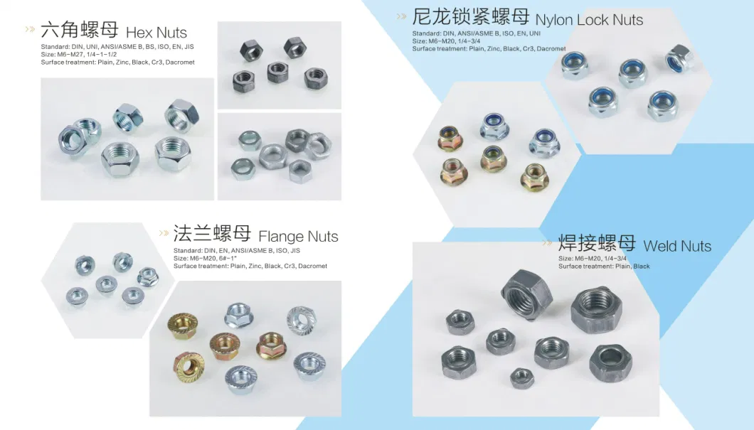 Made in China Fasteners Diameter M12 1/4&prime;&prime;-2&prime;&prime; Bolt and Nut Stainless Steel Nuts and Bolts Grade 8.8 Bolts and Nuts